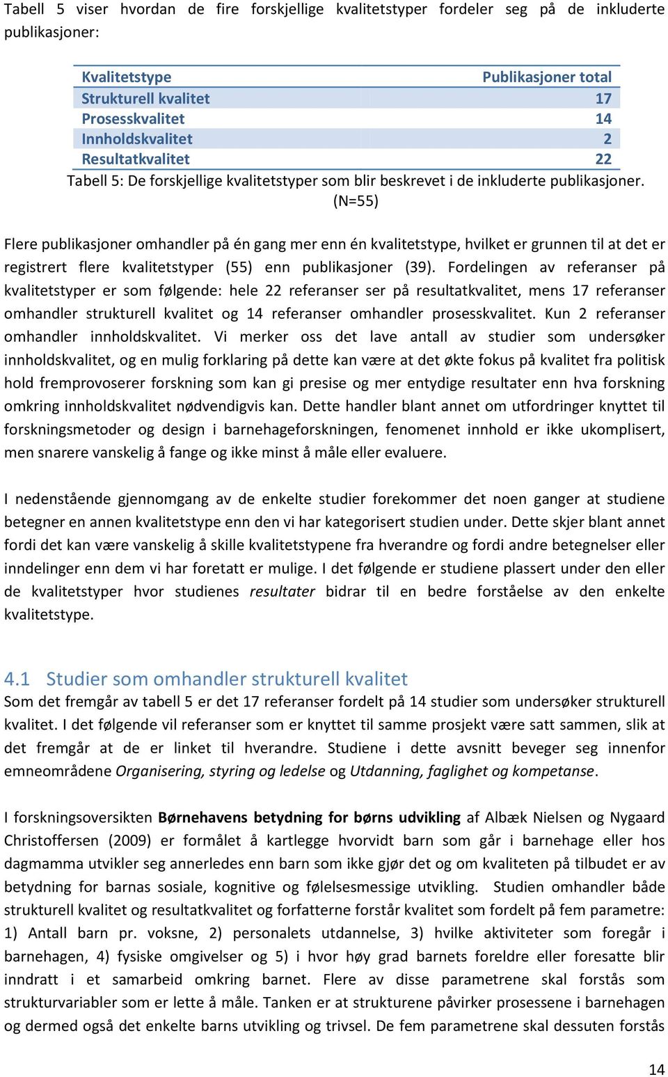 (N=55) Flere publikasjoner omhandler på én gang mer enn én kvalitetstype, hvilket er grunnen til at det er registrert flere kvalitetstyper (55) enn publikasjoner (39).