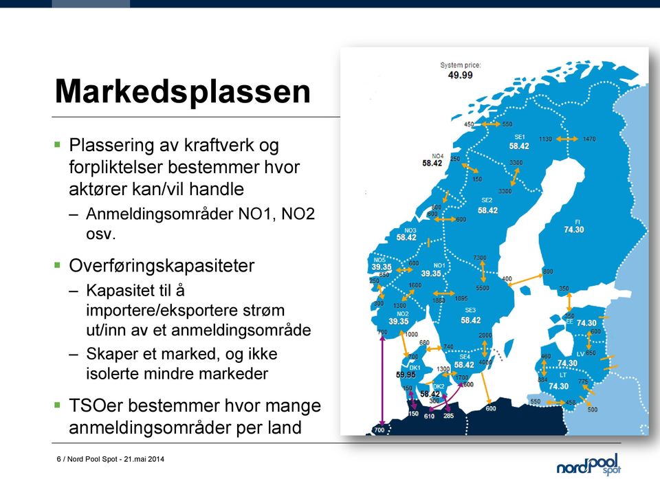 Overføringskapasiteter Kapasitet til å importere/eksportere strøm ut/inn av et