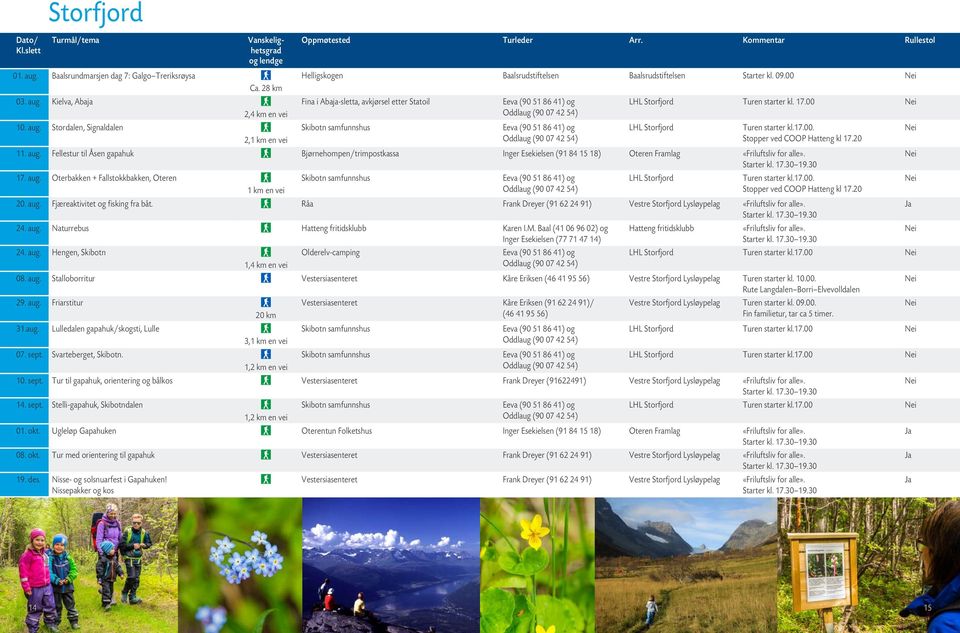 00 LHL Storfjord Turen starter kl.17.00. Stopper ved COOP Hatteng kl 17.20 11. aug.