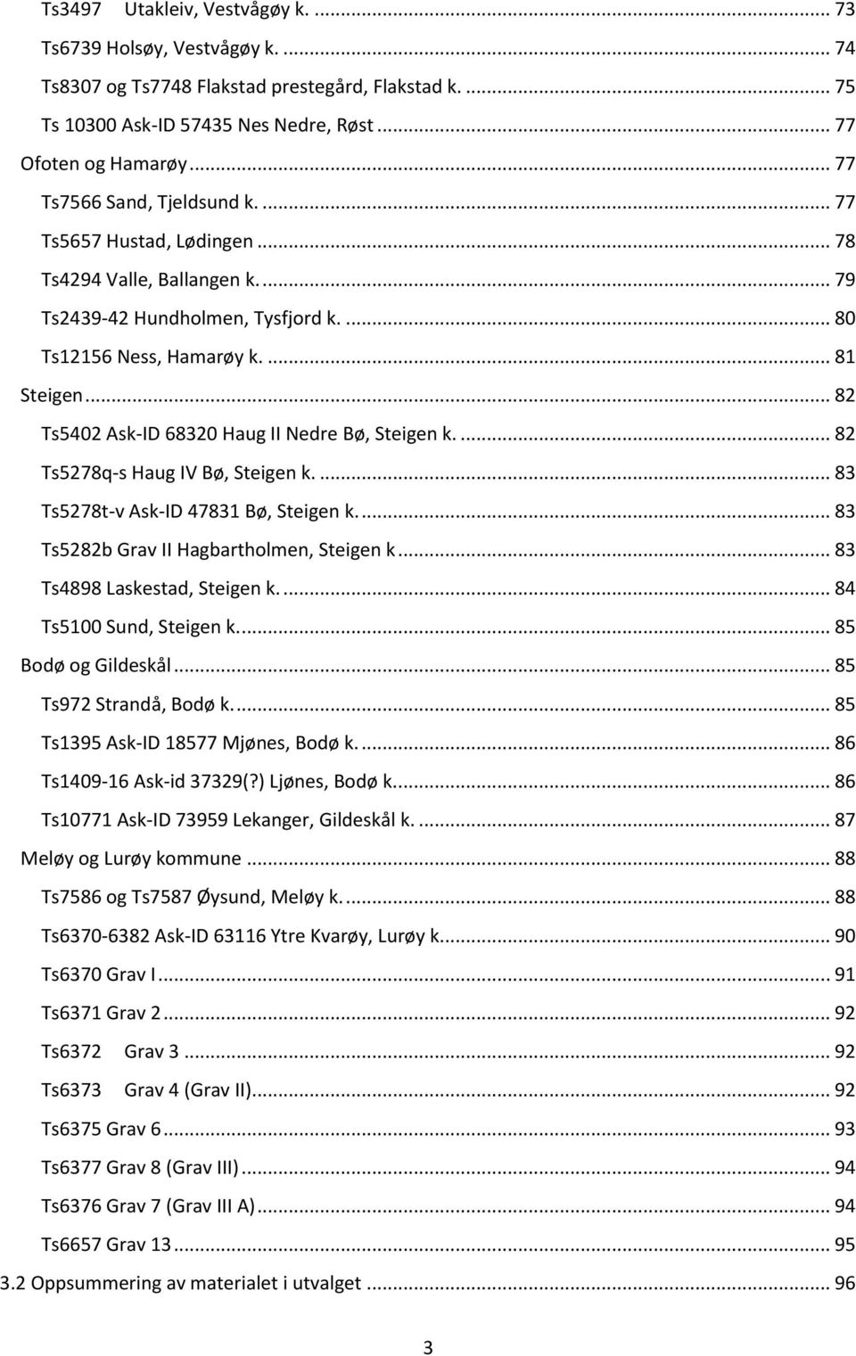 .. 82 Ts5402 Ask-ID 68320 Haug II Nedre Bø, Steigen k.... 82 Ts5278q-s Haug IV Bø, Steigen k.... 83 Ts5278t-v Ask-ID 47831 Bø, Steigen k.... 83 Ts5282b Grav II Hagbartholmen, Steigen k.