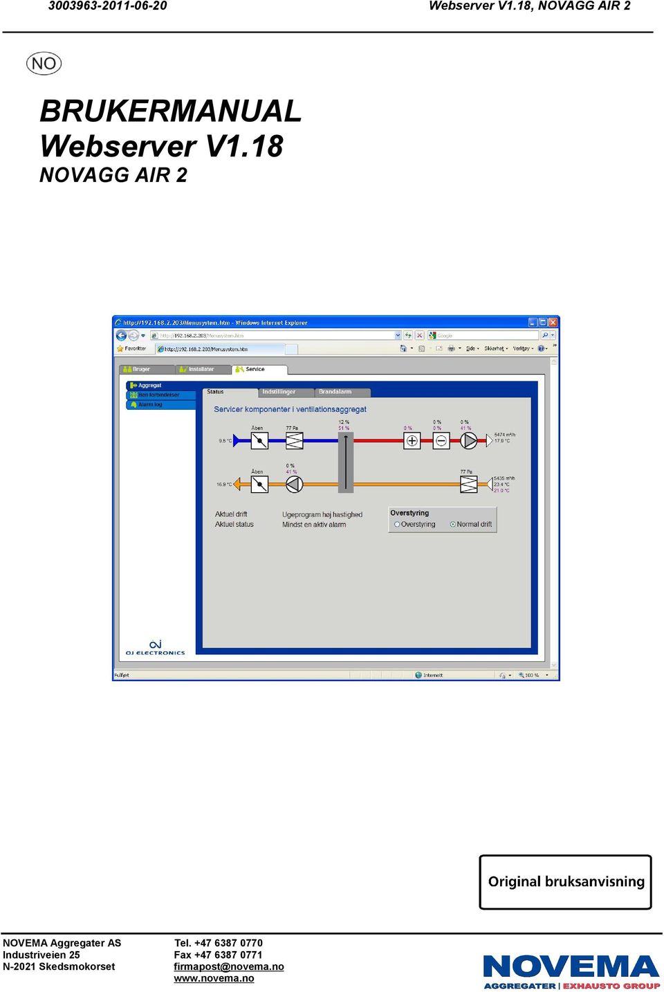 NOVEMA Aggregater AS Tel.