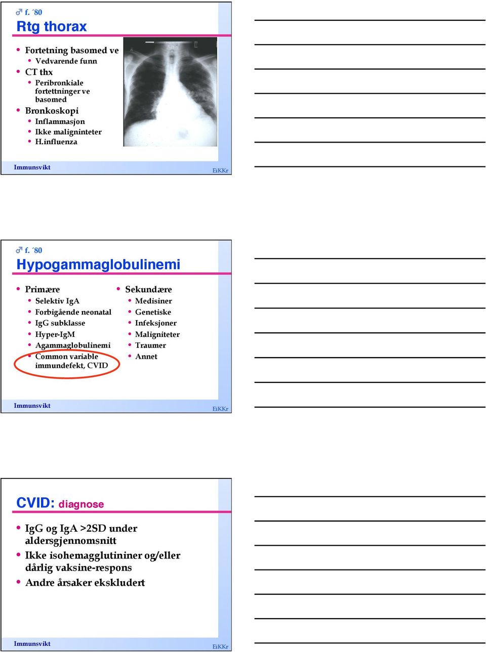 H.influenza f. 80 Hypogammaglobulinemi!