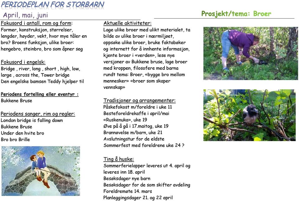 bridge is falling down Bukkene Bruse Under den hvite bro Bro bro Brille Lage ulike broer med ulikt materialet, ta bilde av ulike broer i nærmiljøet, oppsøke ulike broer, bruke faktabøker og internett