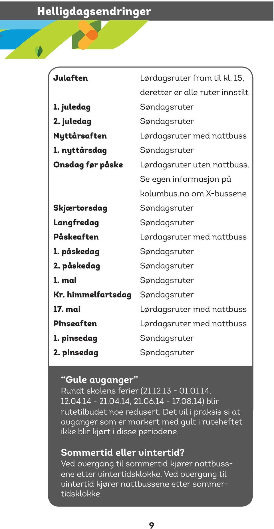 Se egen informasjon på kolumbus.