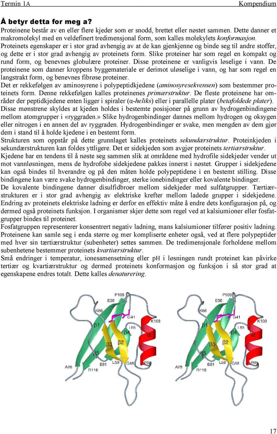 Proteinets egenskaper er i stor grad avhengig av at de kan gjenkjenne og binde seg til andre stoffer, og dette er i stor grad avhengig av proteinets form.