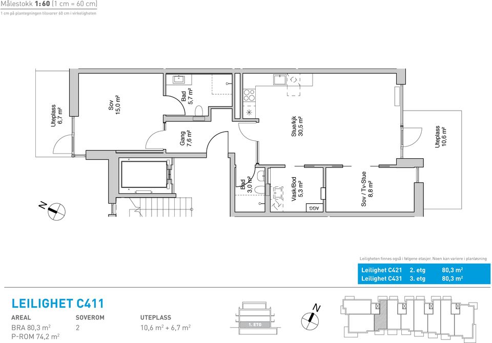 m² 7,6 m² 30,5 m² 30,5 m² 10,6 m² 10,6 m² 5,7 m² 5,7 m² 30,5 m² C411 C411 BRA BRA 80,3 m2 80,3 m2 P-ROM P-ROM 74,2 m2 74,2 m2 1.