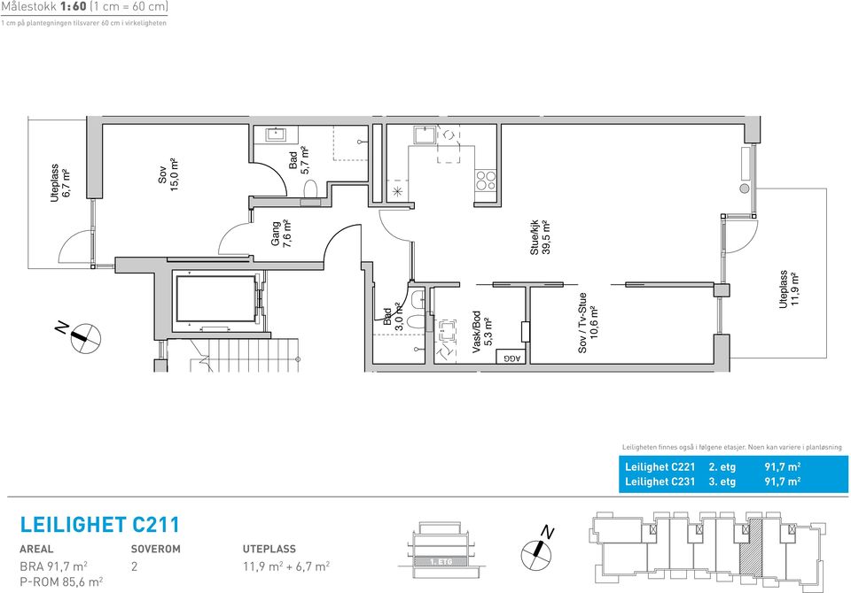 7,6 m² 7,6 m² 1.