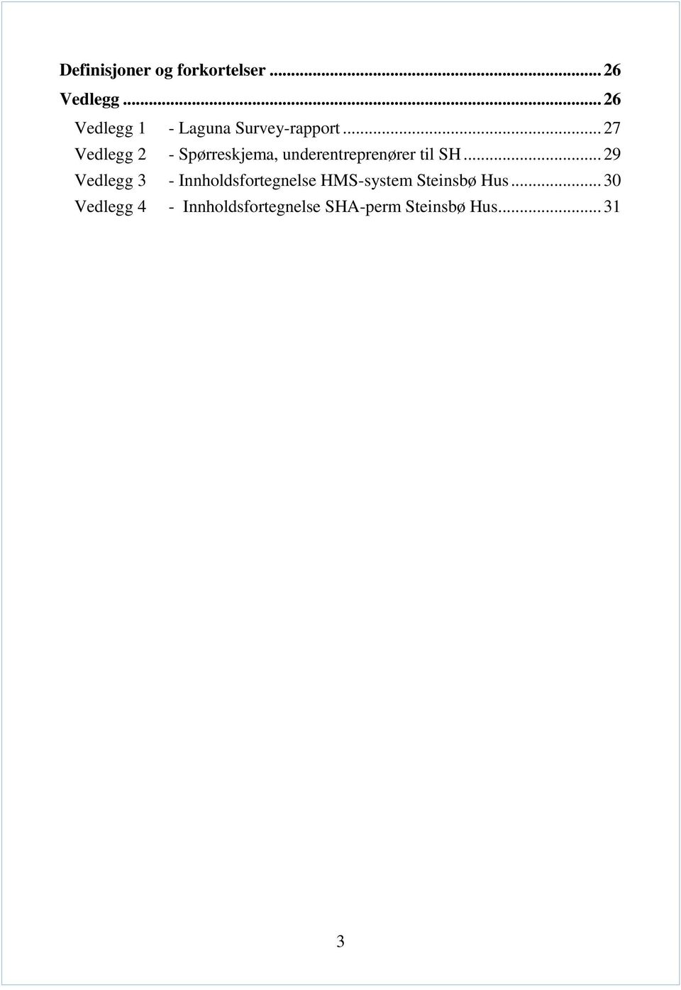 .. 27 Vedlegg 2 - Spørreskjema, underentreprenører til SH.