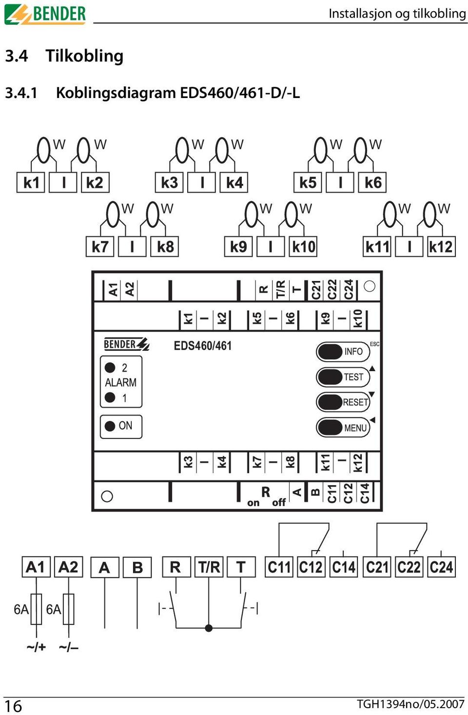 Koblingsdiagram EDS460/461-D/-L W