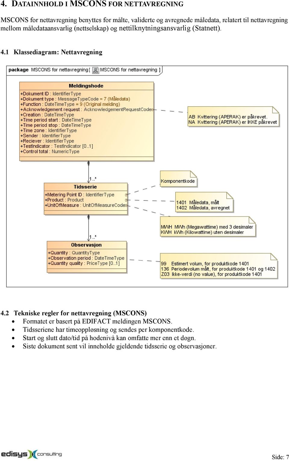 2 Tekniske regler for nettavregning (MSCONS) Formatet er basert på EDIFACT meldingen MSCONS.