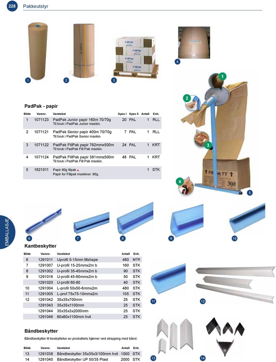 0 PadPak FillPak papir mmx00m PAL KRT Til bruk i PadPak Fill Pak maskin. 0 Papir 90g 