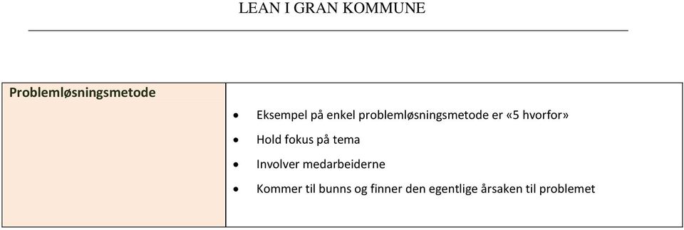 fokus på tema Involver medarbeiderne Kommer