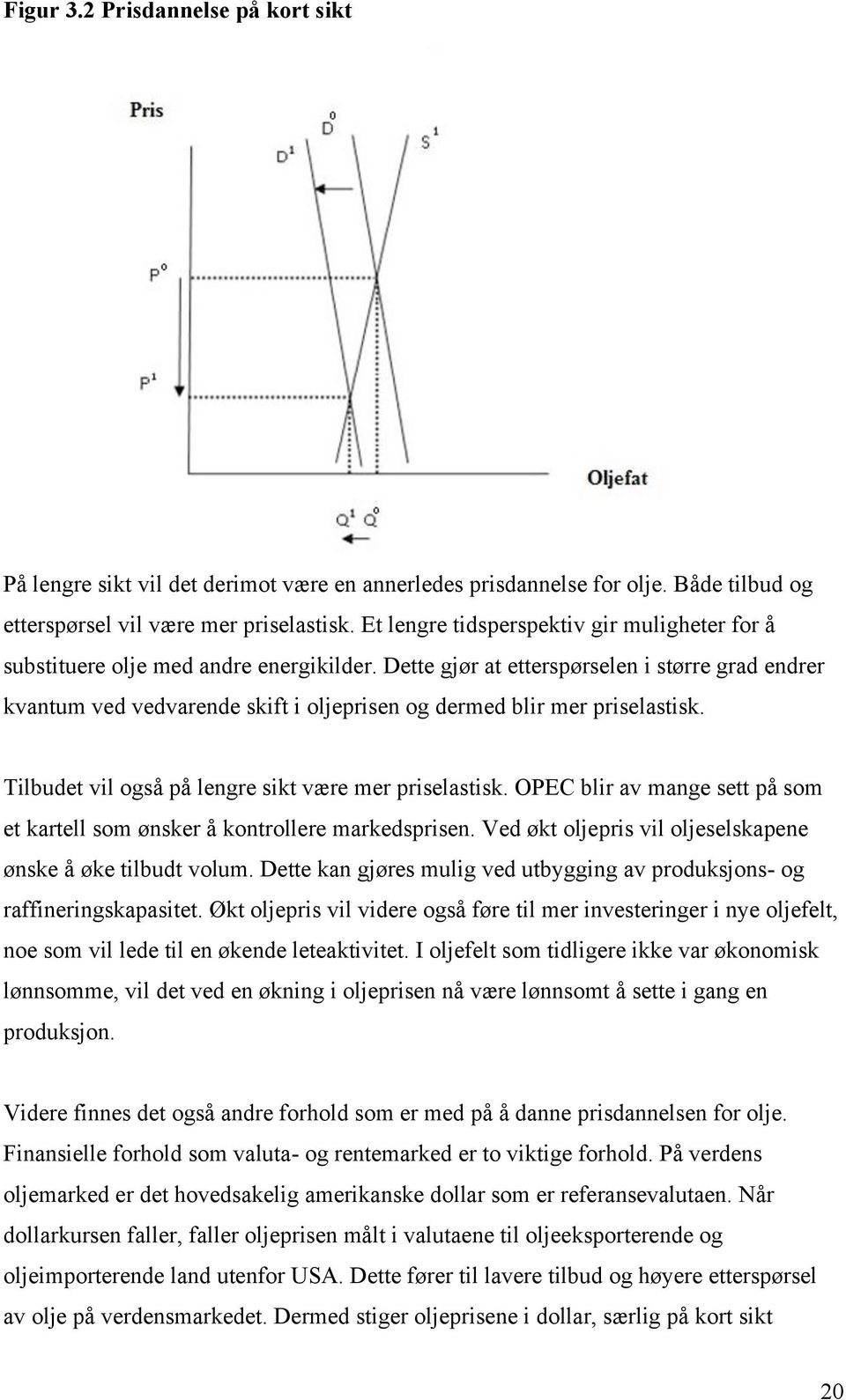 Dette gjør at etterspørselen i større grad endrer kvantum ved vedvarende skift i oljeprisen og dermed blir mer priselastisk. Tilbudet vil også på lengre sikt være mer priselastisk.