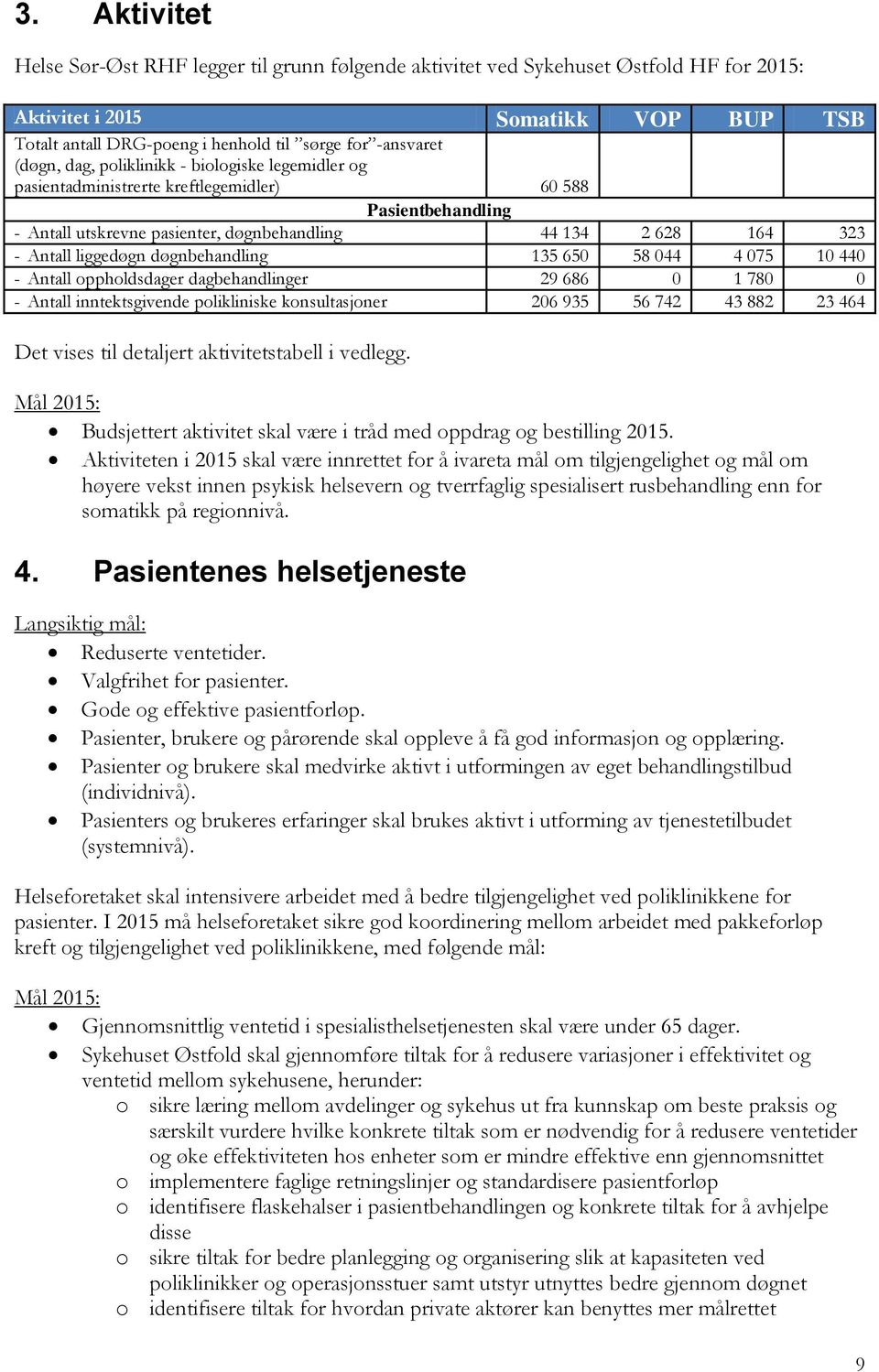 døgnbehandling 135 650 58 044 4 075 10 440 - Antall oppholdsdager dagbehandlinger 29 686 0 1 780 0 - Antall inntektsgivende polikliniske konsultasjoner 206 935 56 742 43 882 23 464 Det vises til