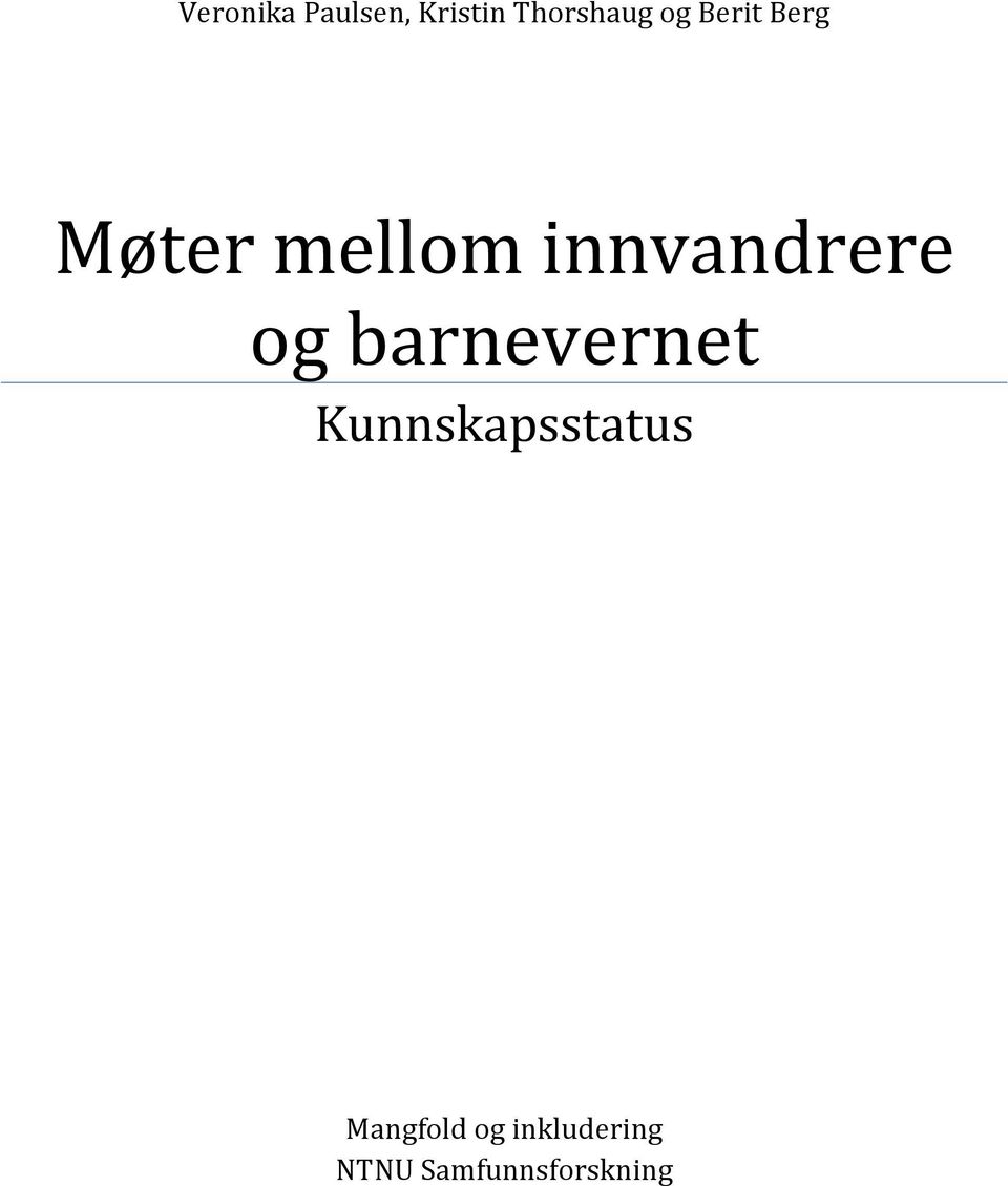 innvandrere og barnevernet