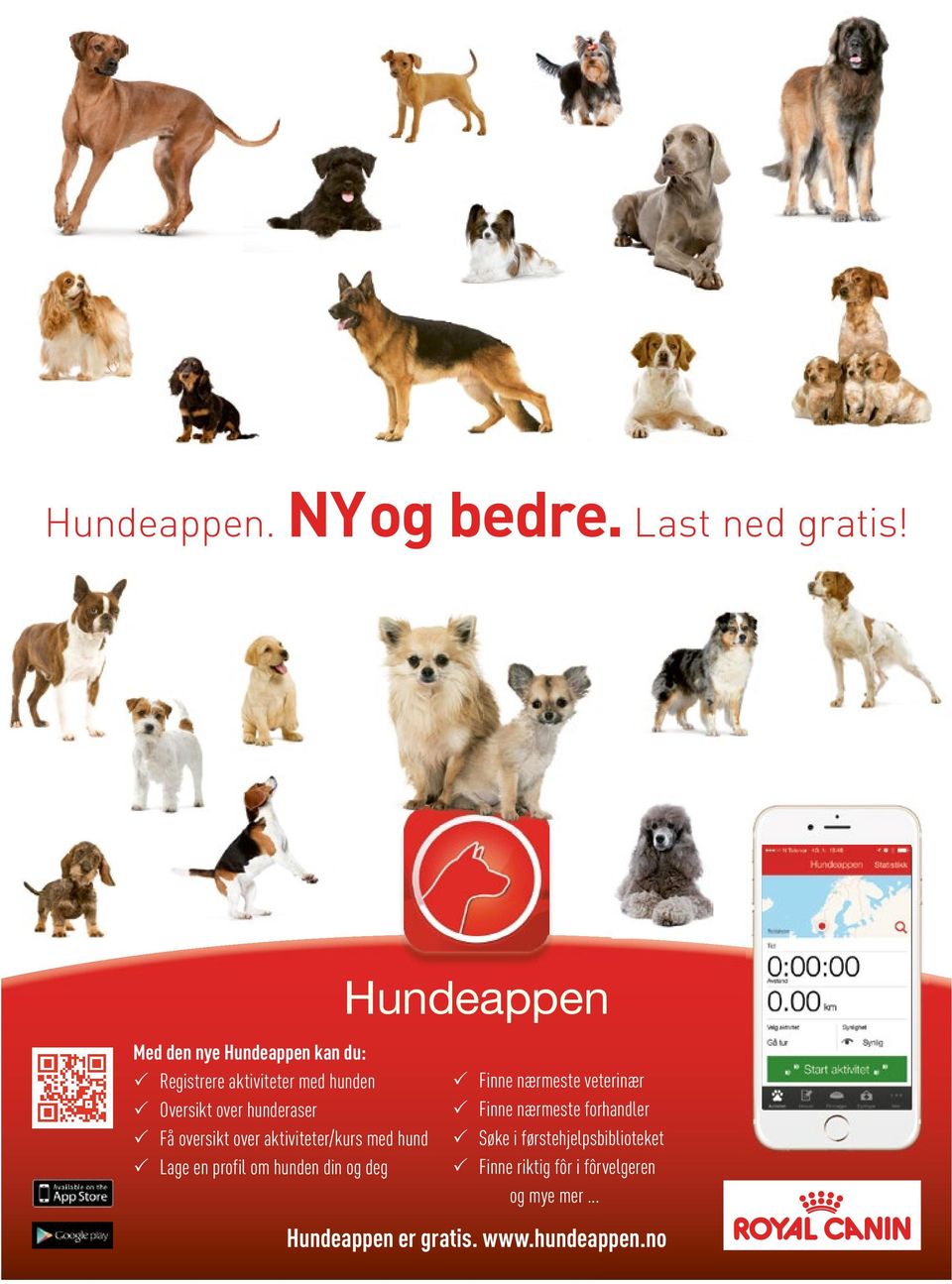 oversikt over aktiviteter/kurs med hund Lage en profil om hunden din og deg Hundeappen Finne