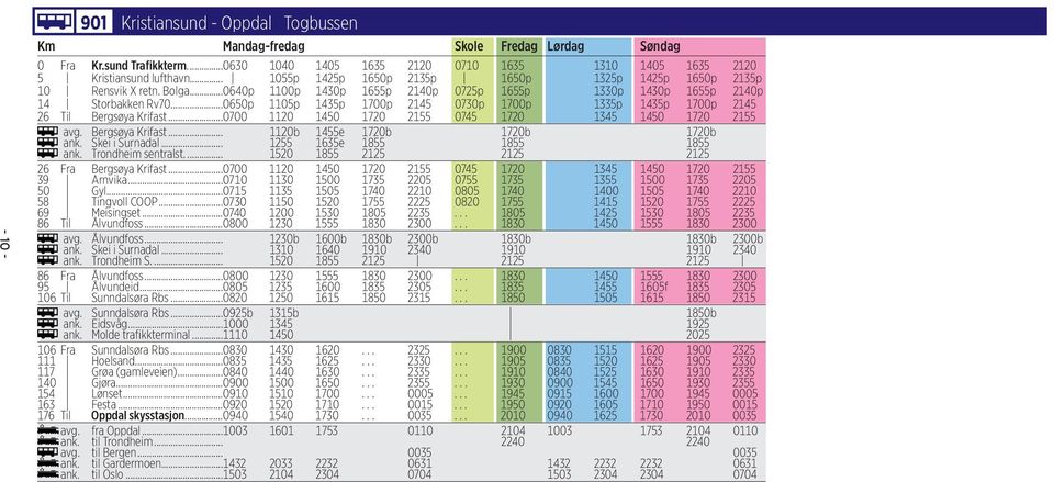 ..0650p 1105p 1435p 1700p 2145 0730p 1700p 1335p 1435p 1700p 2145 26 Til Bergsøya Krifast...0700 1120 1450 1720 2155 0745 1720 1345 1450 1720 2155 avg. Bergsøya Krifast... 1120b 1455e 1720b 1720b 1720b ank.