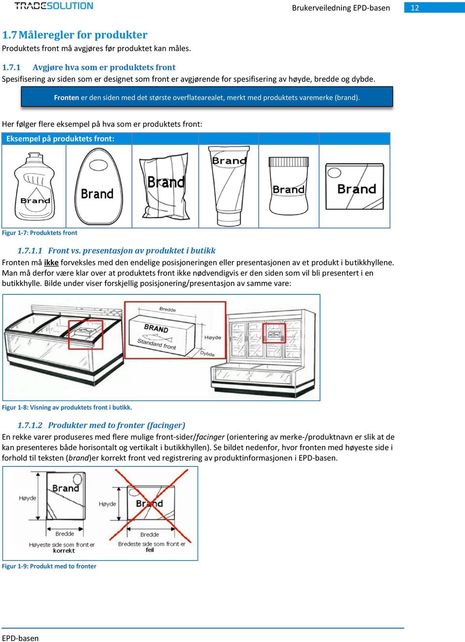 Her følger flere eksempel på hva som er produktets front: Eksempel på produktets front: Figur 1-7: Produktets front 1.7.1.1 Front vs.