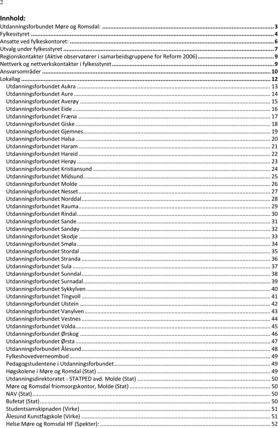 .. 13 Utdanningsforbundet Aure... 14 Utdanningsforbundet Averøy... 15 Utdanningsforbundet Eide... 16 Utdanningsforbundet Fræna... 17 Utdanningsforbundet Giske... 18 Utdanningsforbundet Gjemnes.