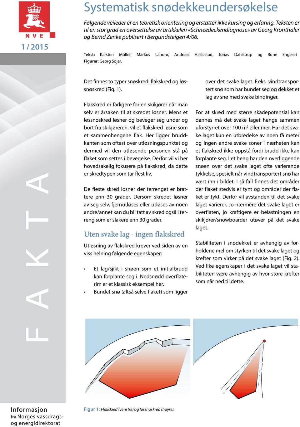 Tekst: Karsten Müller, Markus Landrø, Andreas Haslestad, Jonas Dahlstrup og Rune Engeset Figurer: Georg Sojer. FAKTA Det finnes to typer snøskred: flakskred og løssnøskred (Fig. 1).