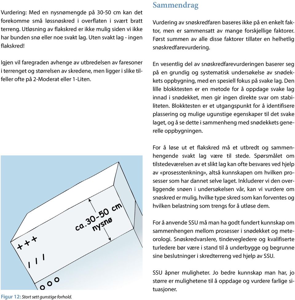 Sammendrag Vurdering av snøskredfaren baseres ikke på en enkelt faktor, men er sammensatt av mange forskjellige faktorer.