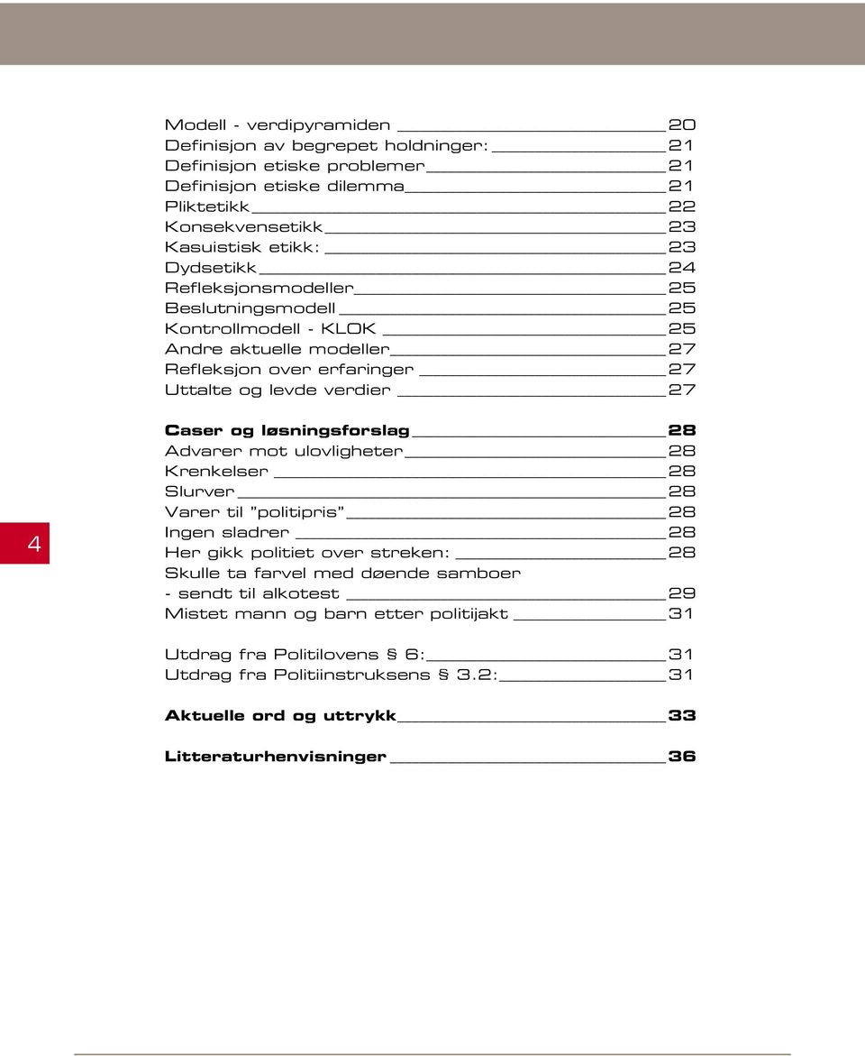 løsningsforslag 28 Advarer mot ulovligheter 28 Krenkelser 28 Slurver 28 Varer til politipris 28 Ingen sladrer 28 Her gikk politiet over streken: 28 Skulle ta farvel med døende