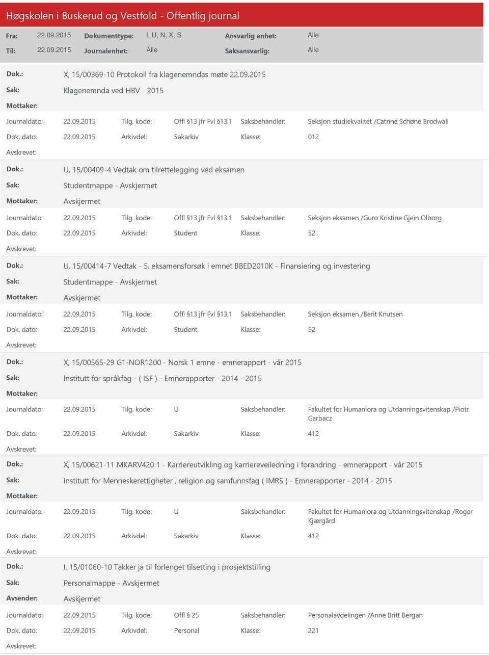 eksamensforsøk i emnet BBED2010K - Finansiering og investering Studentmappe - Seksjon eksamen /Berit Knutsen Dok.