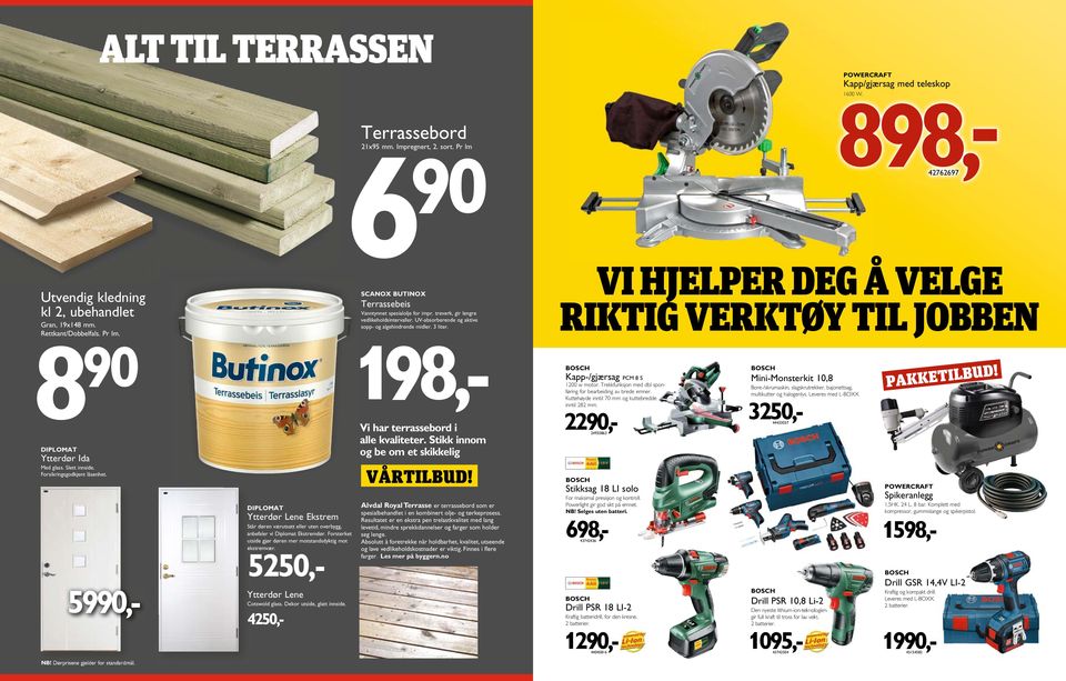 Ytterdør Lene Ekstrem SCANOX BUTINOX Terrassebeis Vanntynnet spesialolje for impr. treverk, gir lengre vedlikeholdsintervaller. UV-absorberende og aktive sopp- og algehindrende midler. 3 liter.