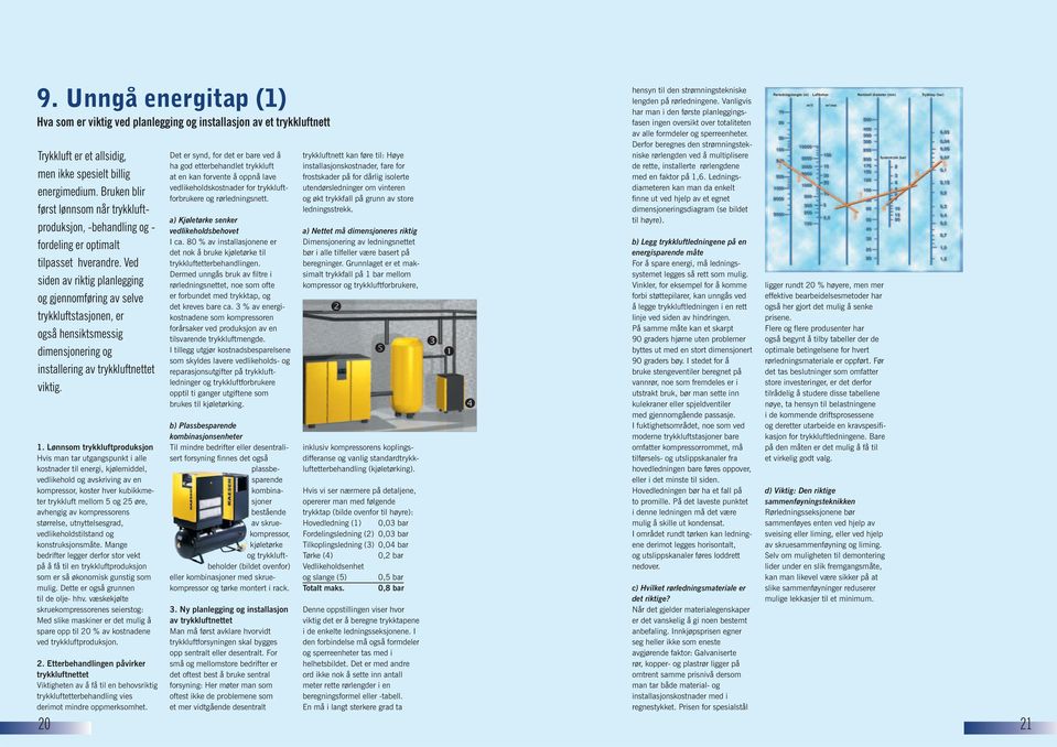 Ved siden av riktig planlegging og gjennomføring av selve trykkluftstasjonen, er også hensiktsmessig dimensjonering og installering av trykkluftnettet viktig.