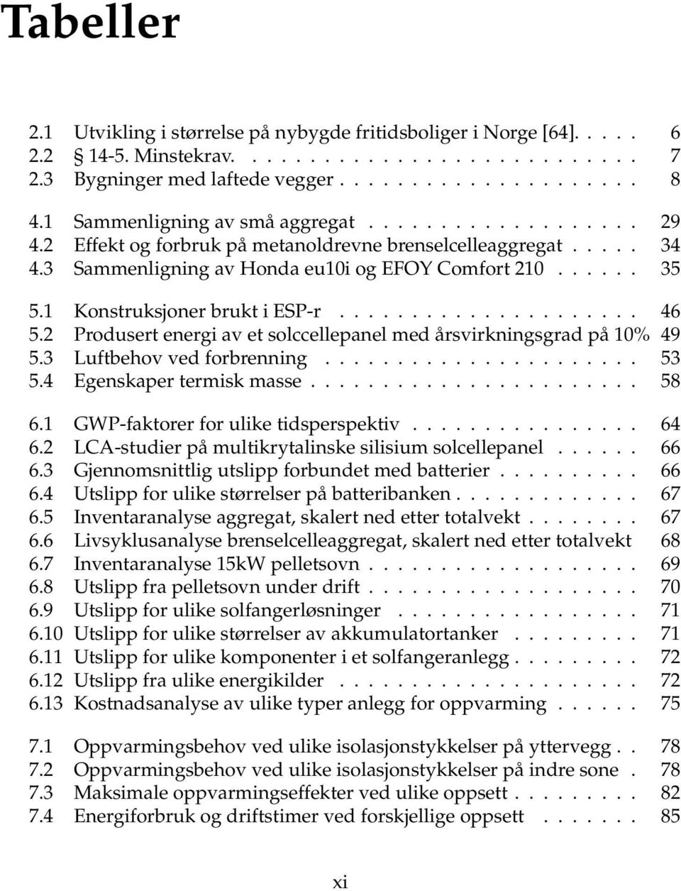 1 Konstruksjoner brukt i ESP-r..................... 46 5.2 Produsert energi av et solccellepanel med årsvirkningsgrad på 10% 49 5.3 Luftbehov ved forbrenning...................... 53 5.