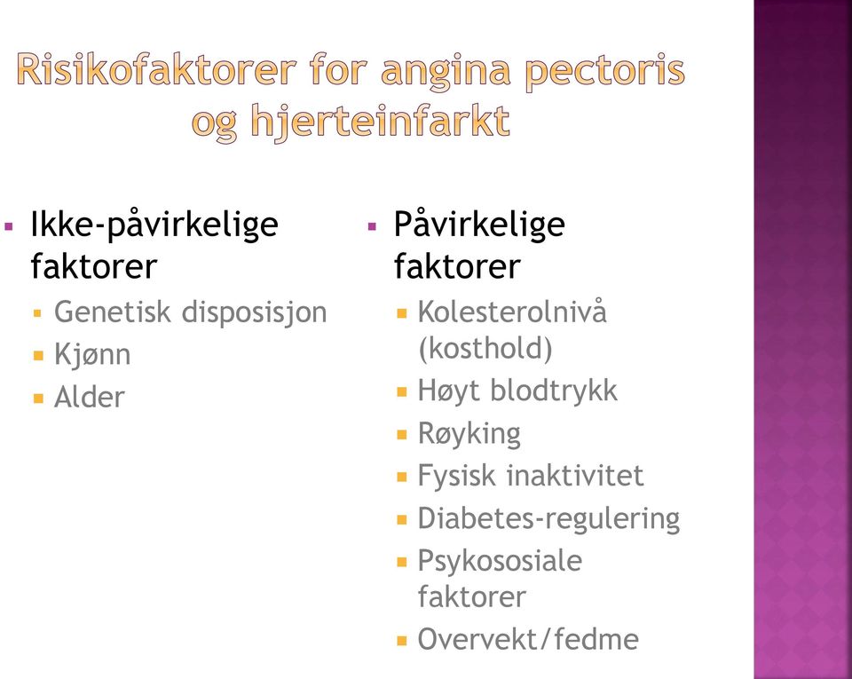 (kosthold) Høyt blodtrykk Røyking Fysisk