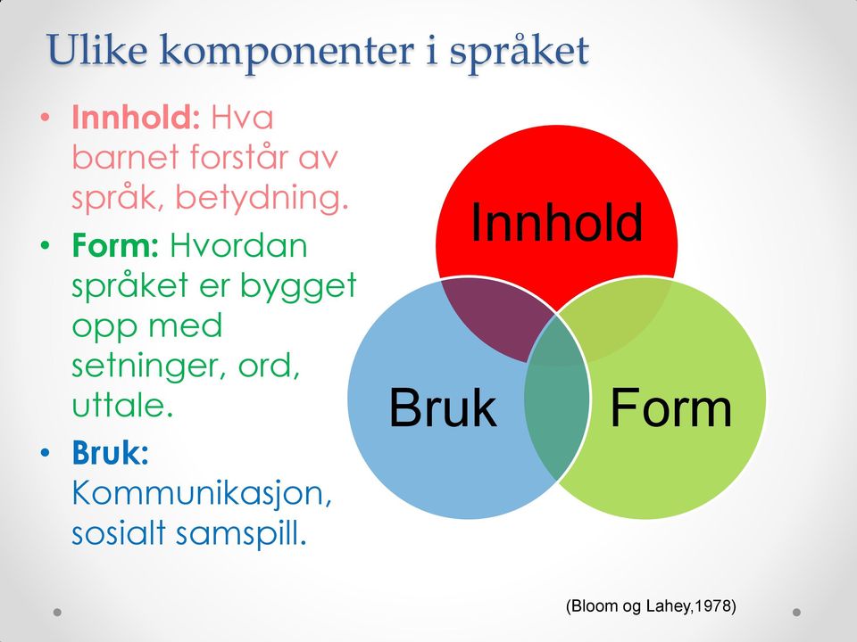 Form: Hvordan språket er bygget opp med setninger,