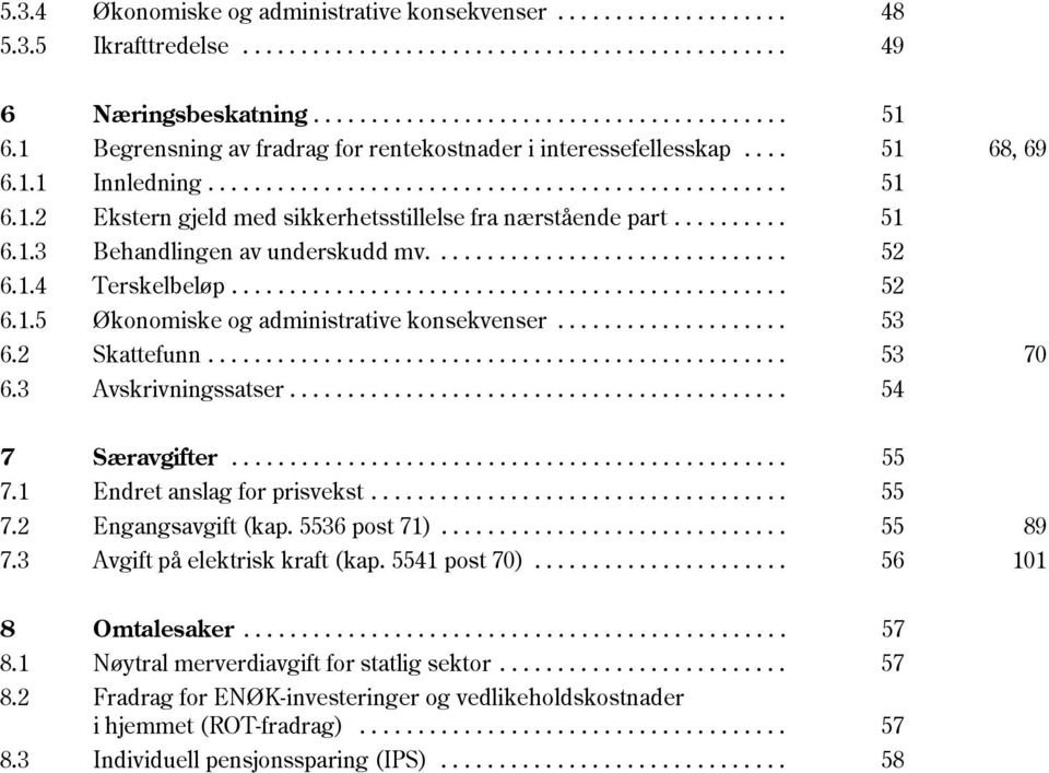 ......... 51 6.1.3 Behandlingen av underskudd mv............................... 52 6.1.4 Terskelbeløp................................................ 52 6.1.5 Økonomiske og administrative konsekvenser.