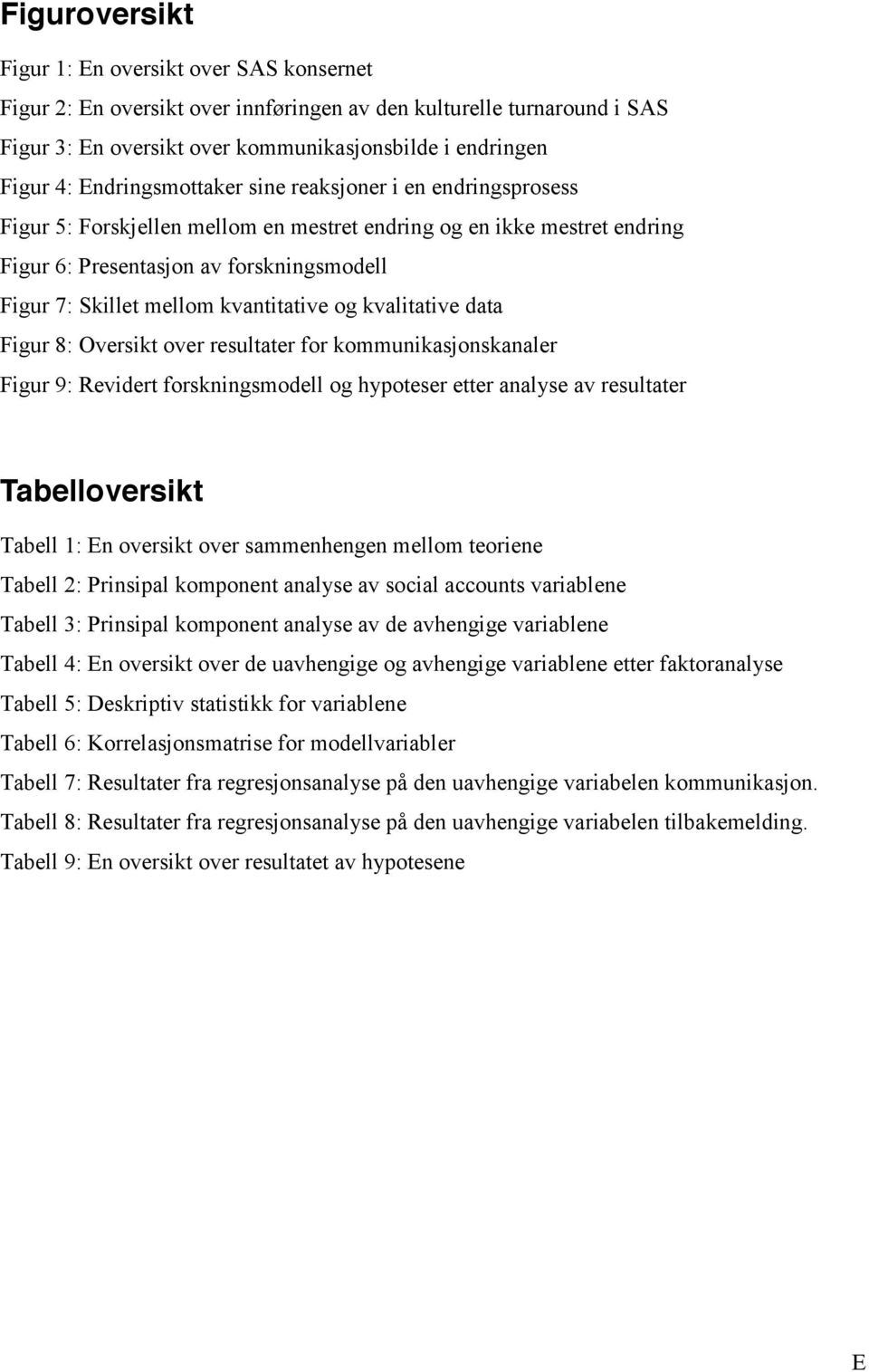 kvantitative og kvalitative data Figur 8: Oversikt over resultater for kommunikasjonskanaler Figur 9: Revidert forskningsmodell og hypoteser etter analyse av resultater Tabelloversikt Tabell 1: En