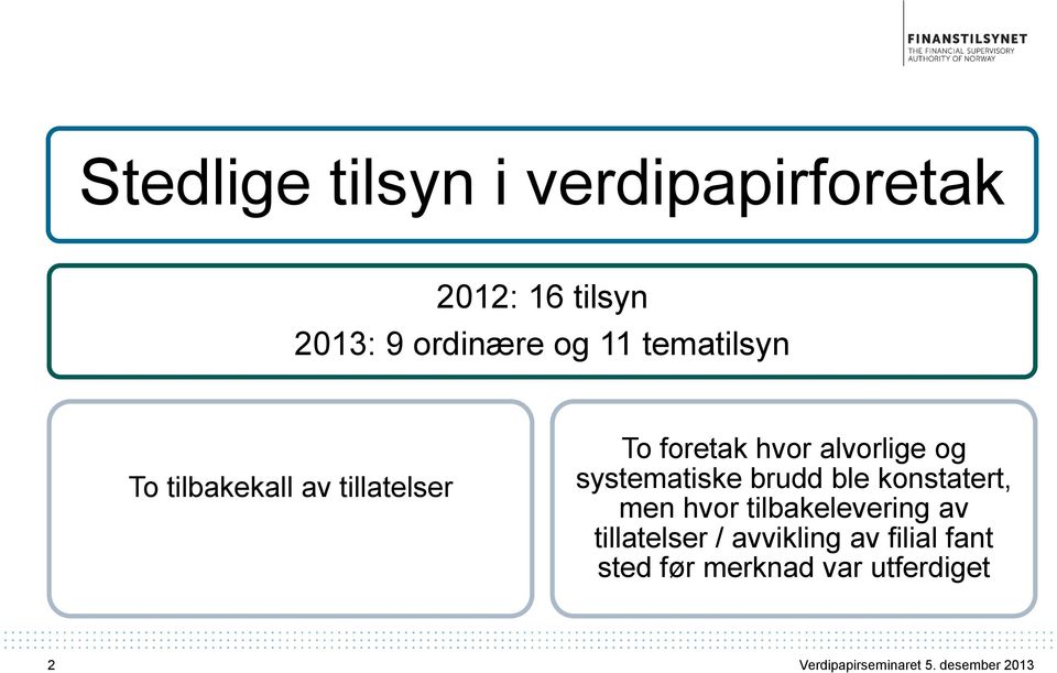 alvorlige og systematiske brudd ble konstatert, men hvor