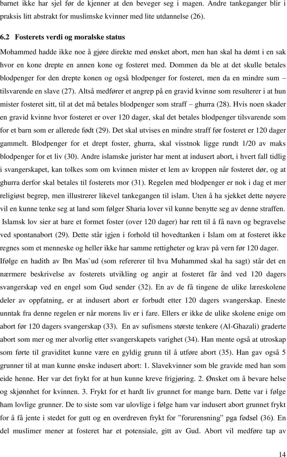 Dommen da ble at det skulle betales blodpenger for den drepte konen og også blodpenger for fosteret, men da en mindre sum tilsvarende en slave (27).