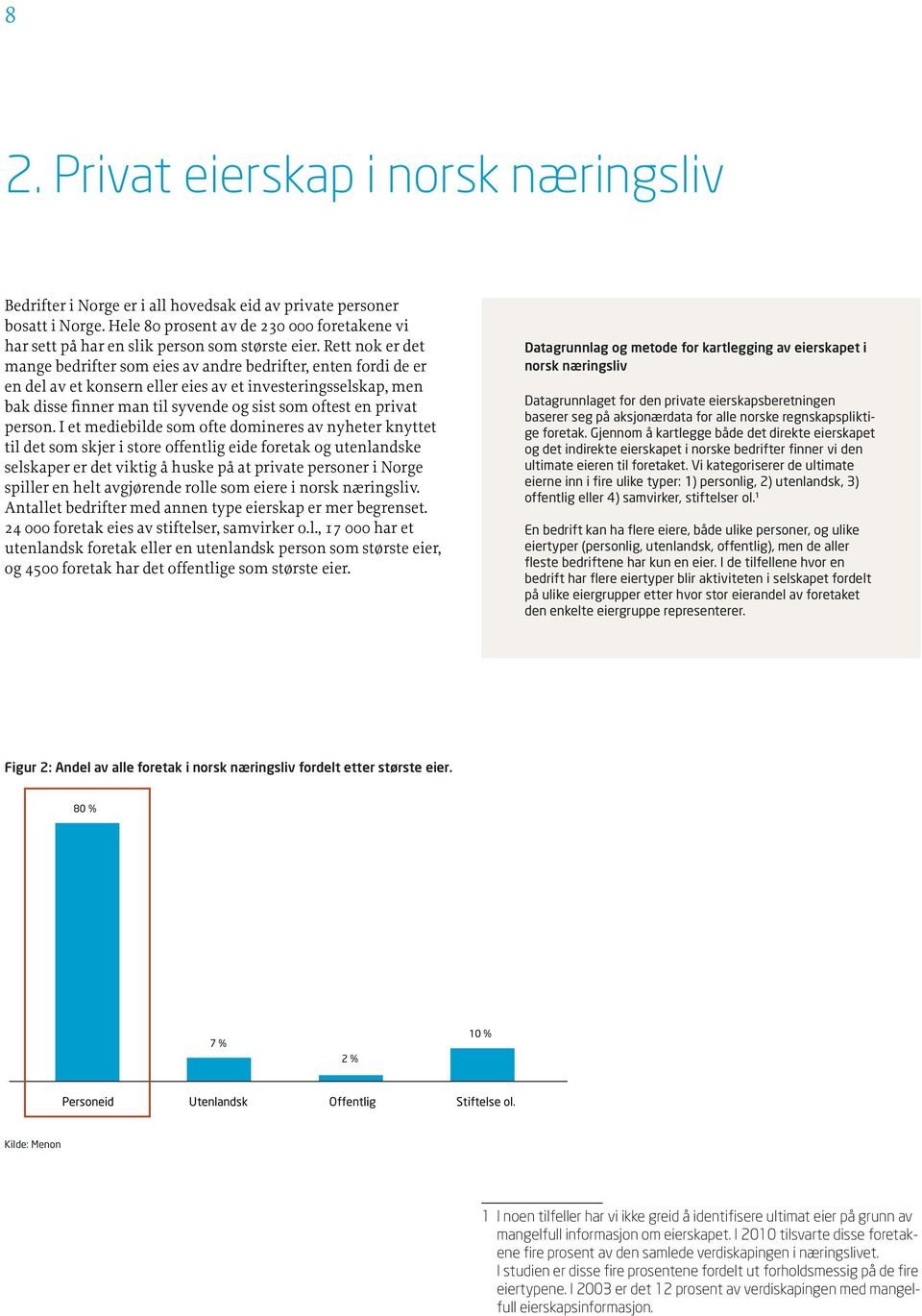 Rett nok er det mange bedrifter som eies av andre bedrifter, enten fordi de er en del av et konsern eller eies av et investeringsselskap, men bak disse finner man til syvende og sist som oftest en