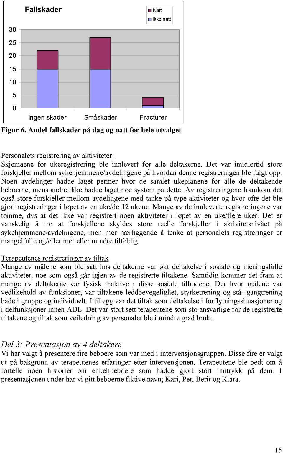 Det var imidlertid store forskjeller mellom sykehjemmene/avdelingene på hvordan denne registreringen ble fulgt opp.