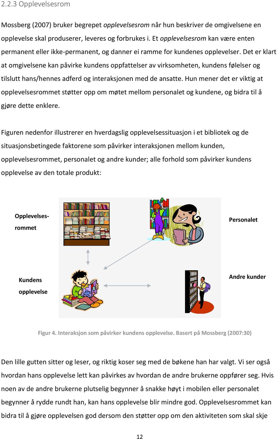 Det er klart at omgivelsene kan påvirke kundens oppfattelser av virksomheten, kundens følelser og tilslutt hans/hennes adferd og interaksjonen med de ansatte.