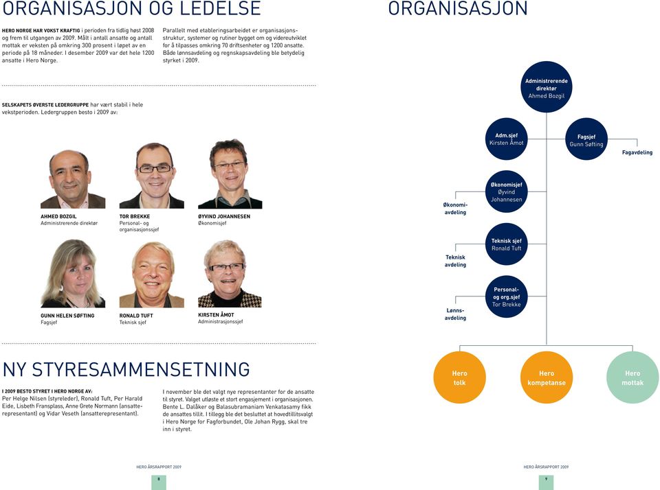 Parallelt med etableringsarbeidet er organisasjonsstruktur, systemer og rutiner bygget om og videreutviklet for å tilpasses omkring 70 driftsenheter og 1200 ansatte.