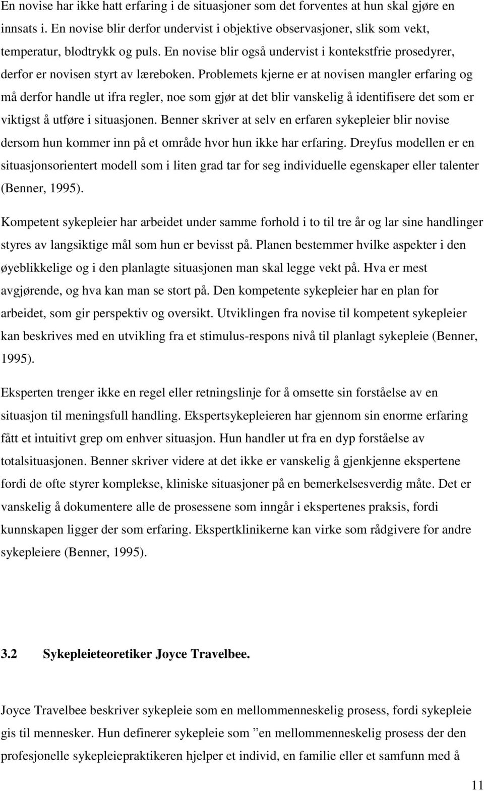 Problemets kjerne er at novisen mangler erfaring og må derfor handle ut ifra regler, noe som gjør at det blir vanskelig å identifisere det som er viktigst å utføre i situasjonen.