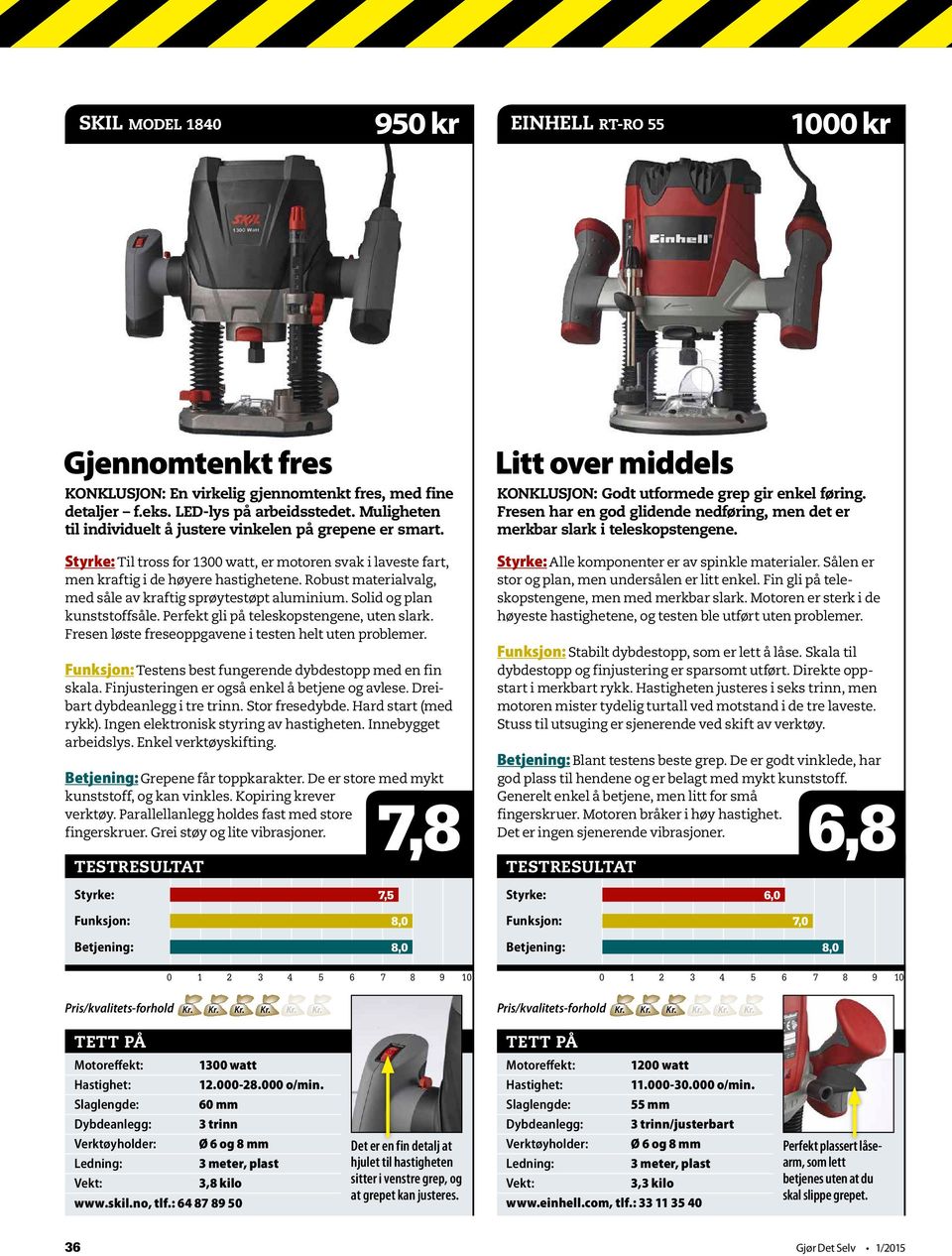 Robust materialvalg, med såle av kraftig sprøytestøpt aluminium. Solid og plan kunststoffsåle. Perfekt gli på teleskopstengene, uten slark. Fresen løste freseoppgavene i testen helt uten problemer.