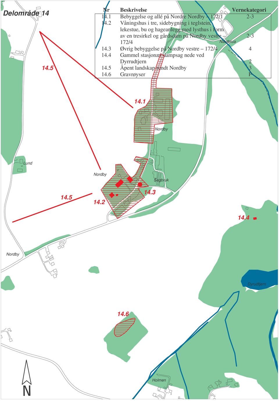 Nordby vestre 2-3 172/4 Nautbrua 14.3 Øvrig bebyggelse på Nordby vestre 172/4 4 14.