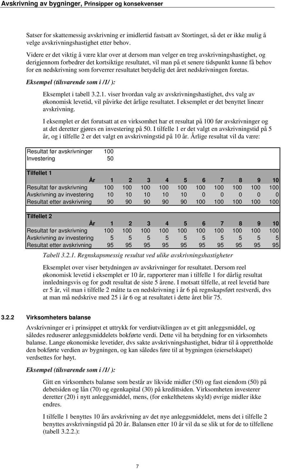 nedskrivning som forverrer resultatet betydelig det året nedskrivningen foretas. Eksempel (tilsvarende som i /1/