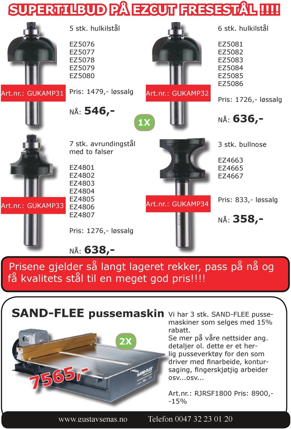 avrundingstål med to falser EZ4801 EZ4802 EZ4803 EZ4804 EZ4805 EZ4806 EZ4807 : GUKAMP34 3 stk.