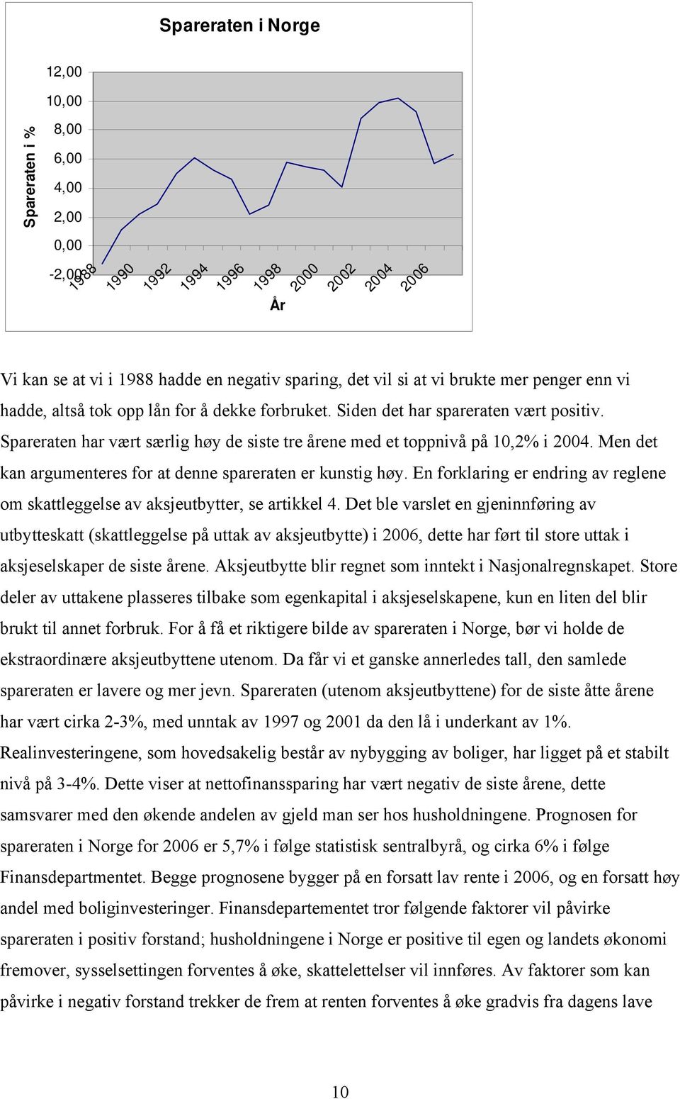 Men det kan argumenteres for at denne spareraten er kunstig høy. En forklaring er endring av reglene om skattleggelse av aksjeutbytter, se artikkel 4.