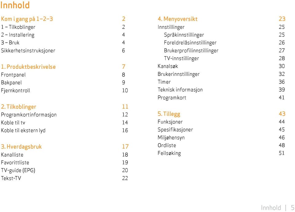 Hverdagsbruk 17 Kanalliste 18 Favorittliste 19 TV-guide (EPG) 20 Tekst-TV 22 4.