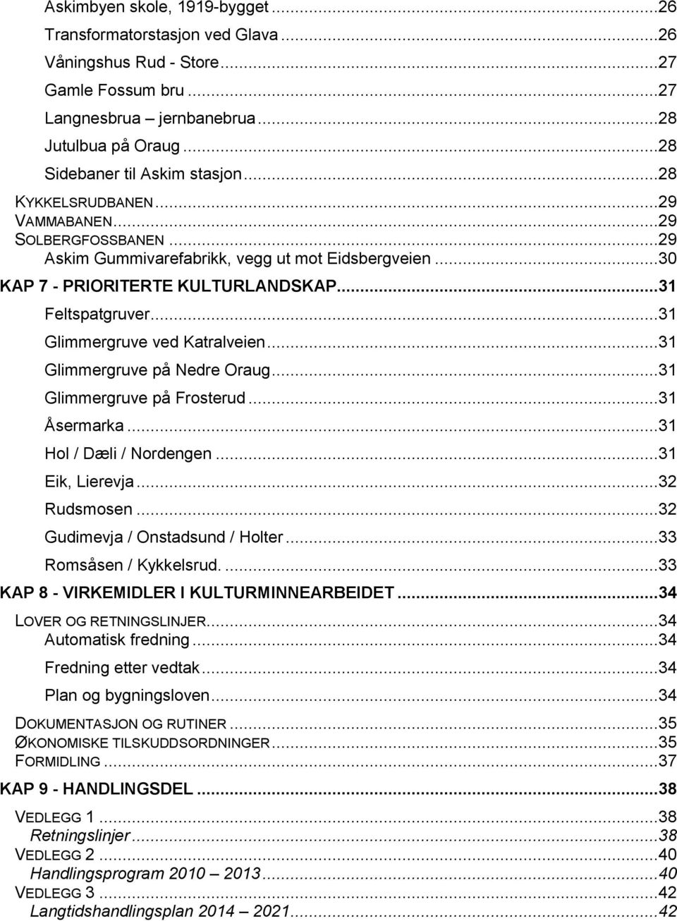 ..31 Glimmergruve ved Katralveien...31 Glimmergruve på Nedre Oraug...31 Glimmergruve på Frosterud...31 Åsermarka...31 Hol / Dæli / Nordengen...31 Eik, Lierevja...32 Rudsmosen.