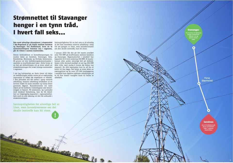 Denne forbindelsen er hovedforsyningen til nordre deler av Sandnes, Stavanger, Sola, Randaberg, Rennesøy og Kvitsøy kommuner.