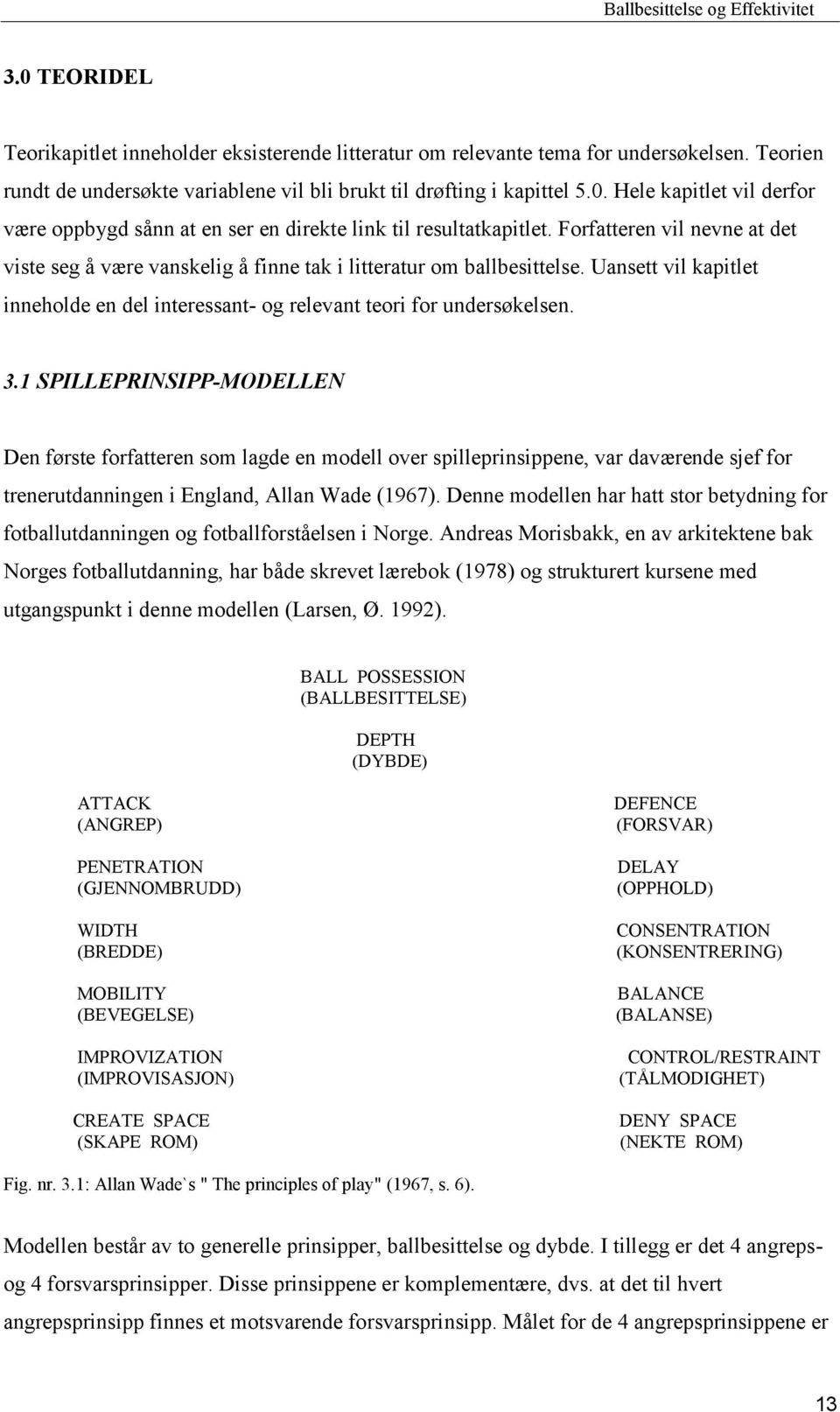 1 SPILLEPRINSIPP-MODELLEN Den første forfatteren som lagde en modell over spilleprinsippene, var daværende sjef for trenerutdanningen i England, Allan Wade (1967).